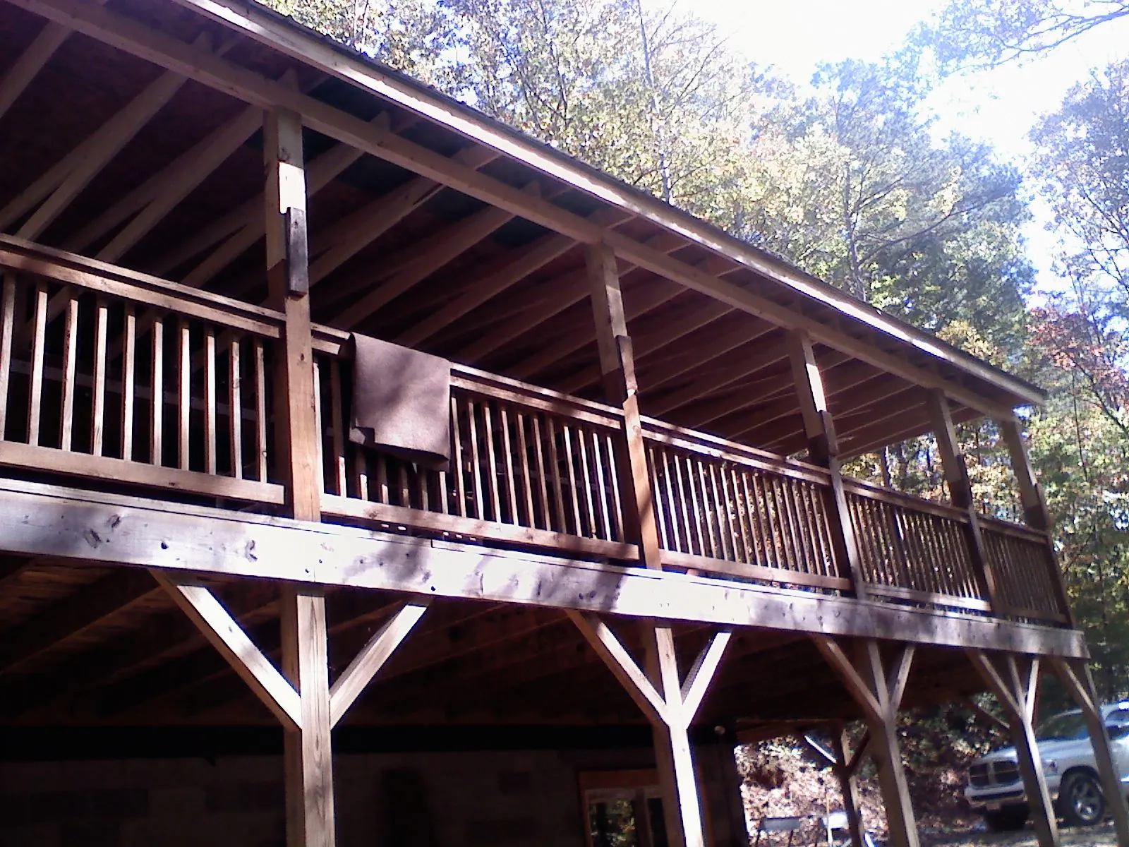 Timber framing under a new elevated porch and deck — Roof Leak Repair in Pocono Lake by Roofing Brothers